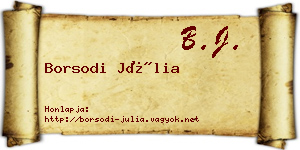 Borsodi Júlia névjegykártya